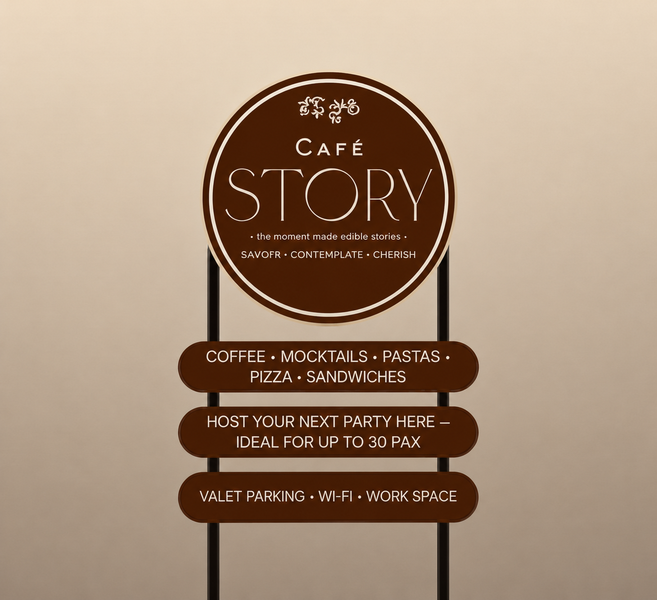 Cafe Story sign